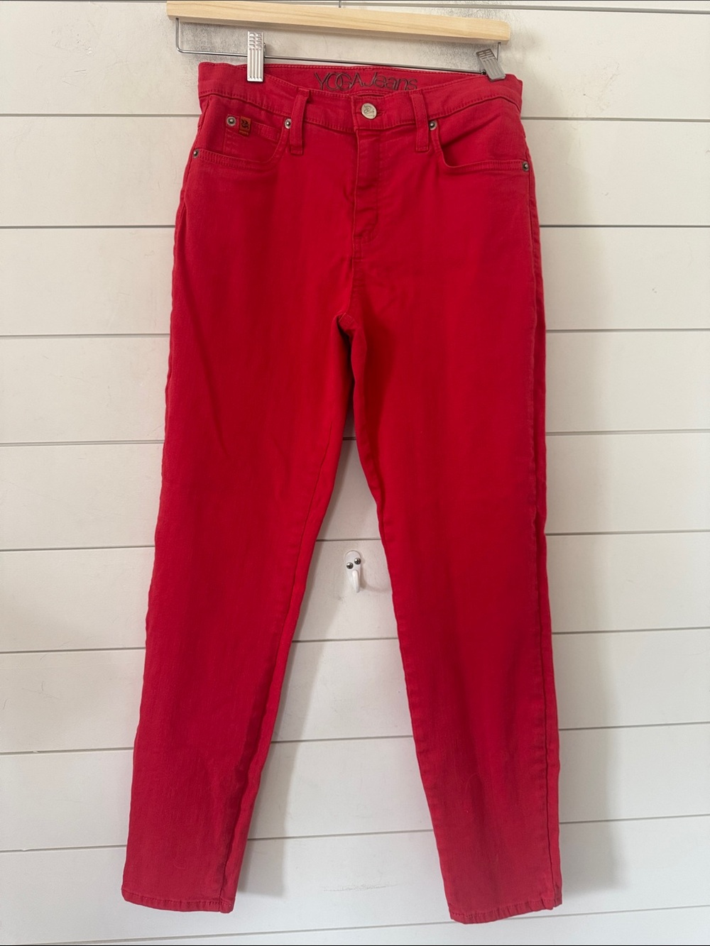 Yoga Jean Size 27 Style Rachel Skinny Classic Rise Ankle Red